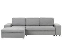 Beliani Corner Sofa Bed Hrisey With Storage Faux Linen Grey Right Hand