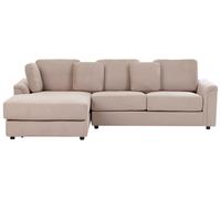 Beliani Corner Sofa 4 Seater Kohlo Fabric Taupe Right Hand