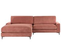 Beliani Corner Sofa 3 Seater Maloy Fabric Red Right Hand