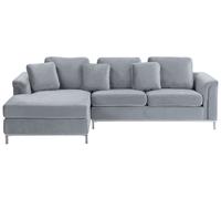 Corner Sofa 4 Seater OSLO Velvet Grey Right Hand