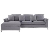 Beliani Right Hand Fabric Corner Sofa Light Grey Oslo, Grey