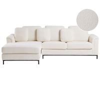 Corner Sofa 4 Seater OSLO Boucle White Right Hand