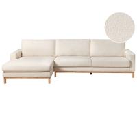 Right-Hand Corner Sofa SIGGARD White Boucle Right Hand