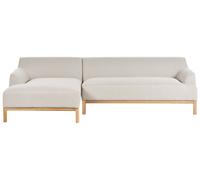 Beliani Corner Sofa Sosjo Fabric Light Beige 3 Seater Right Hand