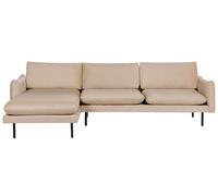 Beliani Corner Sofa 4 Seater Vinterbro Velvet Beige Right Hand