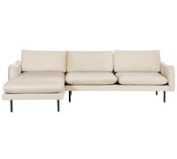 Corner Sofa 4 Seater VINTERBRO Velvet Light Beige Right Hand