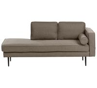Right Hand Fabric Chaise Lounge Brown MIRAMAS