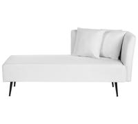 Right Hand Fabric Chaise Lounge White RIOM