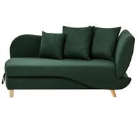 Right Hand Fabric Chaise Lounge with Storage Green MERI II
