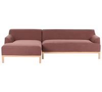 Beliani Corner Sofa Sosjo Fabric Burgundy 3 Seater Right Hand