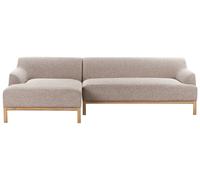 Right Hand Fabric Corner Sofa Light Brown SOSJO