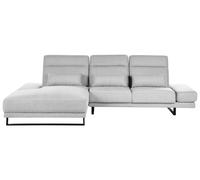 Beliani Corner Sofa 4 Seater Ikast Fabric Light Grey Right Hand