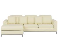 Right Hand Leather Corner Sofa Beige OSLO