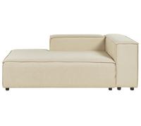 Beliani Right Hand Linen Chaise Lounge Beige Aprica, Brown