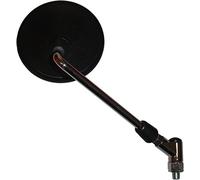 Right hand motorcycle mirror, 10mm, round, black with a chrome stem compatible with/replacement for Yamaha RD350L, SR 125 TR1, XJ 650, XV 1000 SE