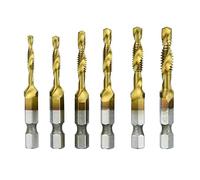 Right Hand Tap Drill Set - 6pcs TiN Coated Mini Metric Screw Taps - Precision Thread Cutting Tool for Hand Tapping Applications