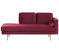 Right Hand Chaise Lounge MIRAMAS Velvet Dark Red