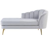 Right-Hand Chaise Longue ALLIER Velvet Light Grey
