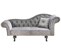 Right Hand Velvet Chaise Lounge Grey LATTES II