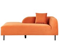 Right Hand Velvet Chaise Lounge Orange LE CRAU