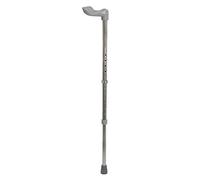 Right Handed Ergonomic Handled Walking Stick - 12 Height Adjustment Settings - Large - Lightwight Aluminium - Non-Slip Rubber Ferrule - 127kg (20 Stone) Weight Limit