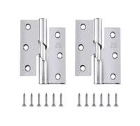 Right-Handed Rising Butt Door Hinges 3 Inch - Zinc Steel Folding Butt Hinges for Internal & External Solid Doors, Square Corners, 1 Pair