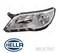 HELLA Headlights 1ED 247 038-221 Right H7/H7, PY21W, W5W Halogen, FF 12 for right-hand traffic VOLKSWAGEN: Tiguan I