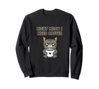 Right Meow I Need Coffee Cat Lover Grumpy Morning Humor Sweatshirt