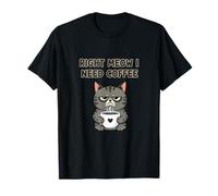 Right Meow I Need Coffee Cat Lover Grumpy Morning Humor T-Shirt