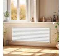 Right Radiators 1800X590 mm Horizontal Vertical Oval Column Designer Radiator Double Panel Rads White