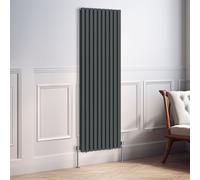 Right Radiators 1800X590mm Vertical Double Oval Column Designer Radiator Anthracite