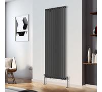 Right Radiators 1800X590mm Vertical Single Oval Column Designer Radiator Black