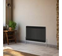 Right Radiators 600X1010 mm Horizontal Traditional 2 Column Cast Iron Style Radiator Black