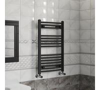 Right Radiators 800X500 mm Curved Heated Towel Rail Radiator Bathroom Ladder Warmer Black