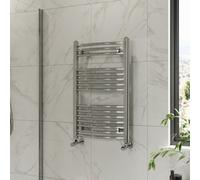 Right Radiators 800X500 mm Curved Heated Towel Rail Radiator Bathroom Ladder Warmer Chrome