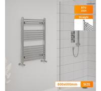 Right Radiators 800X600 mm Straight Heated Towel Rail Radiator Bathroom Ladder Warmer Chrome