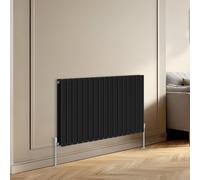 Right Radiators Horizontal Double Flat Panel Rads Designer Radiator 600X1156mm Black