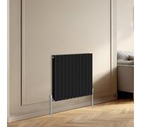Right Radiators Horizontal Double Flat Panel Rads Designer Radiator 600X748mm Black