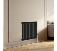 Right Radiators Horizontal Single Flat Panel Rads Designer Radiator 600X748mm Black