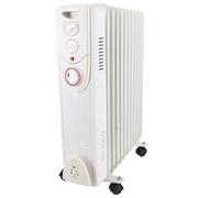 Right Radiators Oil Filled Radiator 11 Fin 2500W Portable Electric Heater With 24H Timer White