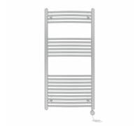Right Radiators Prefilled Thermostatic Electric Heated Towel Rail Curved Ladder Warmer Rads - Chrome 1200X600 mm