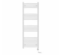 Right Radiators Prefilled Thermostatic Electric Heated Towel Rail Curved Ladder Warmer Rads - White 1400X500 mm