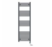 Right Radiators Prefilled Thermostatic Electric Heated Towel Rail Straight Bathroom Ladder Warmer - Anthracite 1600X500 mm