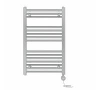 Right Radiators Prefilled Thermostatic Electric Heated Towel Rail Straight Ladder Warmer Rads - Chrome 800X500 mm