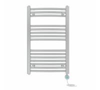 Right Radiators Prefilled Thermostatic Wifi Electric Heated Towel Rail Curved Bathroom Ladder Warmer - Chrome 800X500 mm