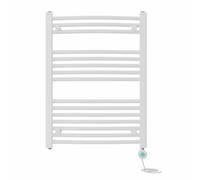 Right Radiators Prefilled Thermostatic Wifi Electric Heated Towel Rail Curved Bathroom Ladder Warmer - White 800X600 mm