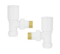 Right Radiators Radiator Valve 15mm Manual Angled Valves One Pair White