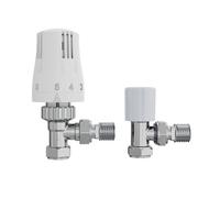 Right Radiators Thermostatic Angled Trv & Lockshield Radiator Valves Set 1/2"x15mm