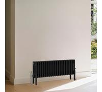 Right Radiators Traditional 4 Column Radiator Horizontal Heating Cast Iron Style Rads 300X1010mm Black