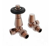 Right Radiators Traditional Antique Design Brushed Copper Trv Corner Valves 1/2"x15mm Pair